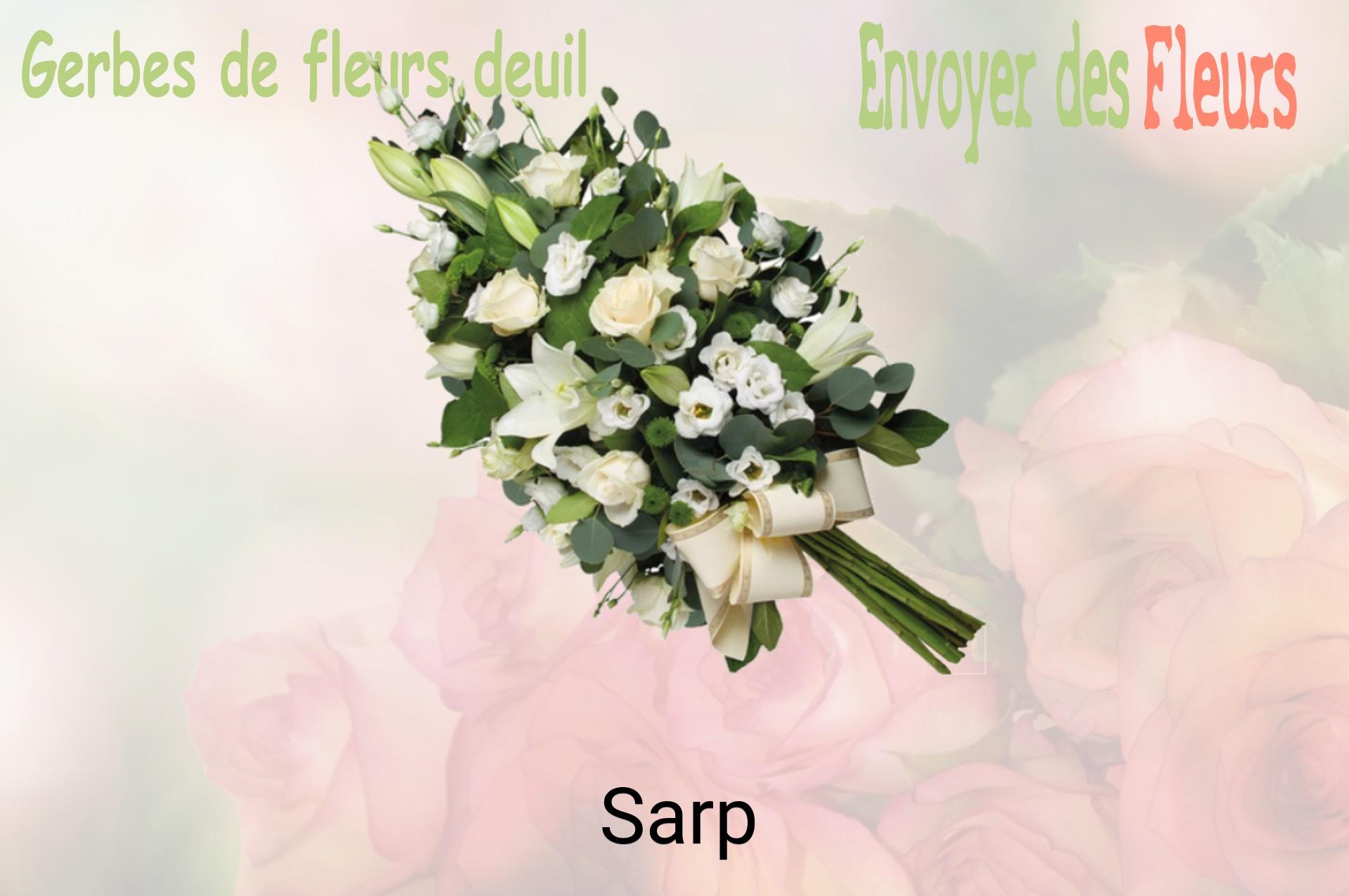 Gerbe de fleurs de deuil livrée à Sarp